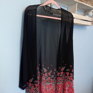 Black robe with roses from Torrid, size 4